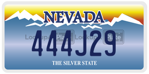 444J29 license plate in Nevada