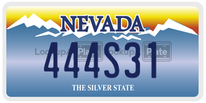 444S31 license plate in Nevada