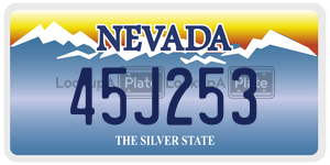 45J253  license plate in NV