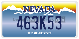 463K53 license plate in Nevada