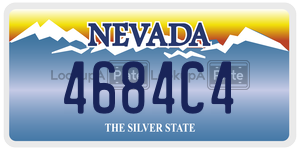 4684C4 license plate in Nevada