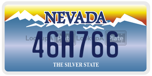 46H766  license plate in NV