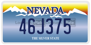 46J375  license plate in NV