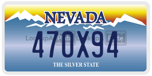 470X94 license plate in Nevada