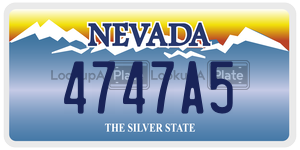 4747A5  license plate in NV