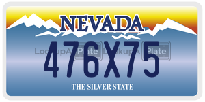 476X75 license plate in Nevada