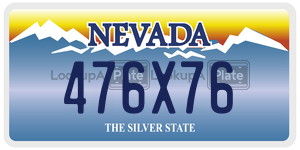476X76 license plate in Nevada
