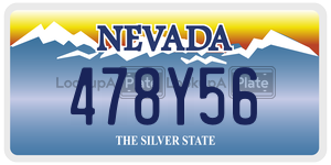 478Y56  license plate in NV