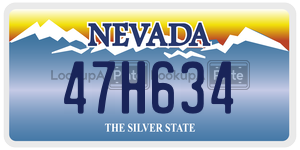 47H634  license plate in NV