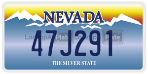 47J291  license plate in NV