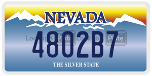 4802B7  license plate in NV