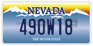 490W18  license plate in NV