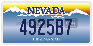 4925B7  license plate in NV