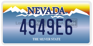 4949E6  license plate in NV