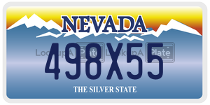 498X55 license plate in Nevada