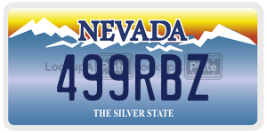 499RBZ  license plate in NV