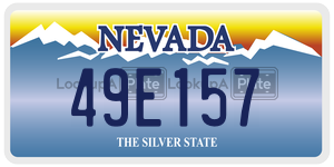 49E157  license plate in NV