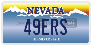 49ERS license plate in Nevada