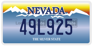 49L925  license plate in NV