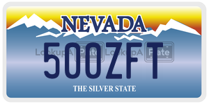 500ZFT license plate in Nevada