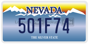 501F74 license plate in Nevada