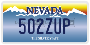 502ZUP  license plate in NV