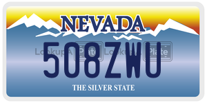 508ZWU  license plate in NV
