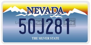 50J281  license plate in NV