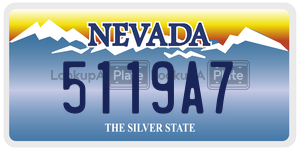5119A7  license plate in NV