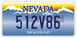 512V86  license plate in NV