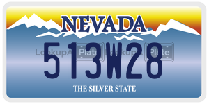 513W28  license plate in NV