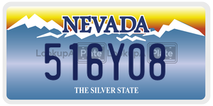 516Y08 license plate in Nevada