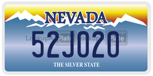 52J020  license plate in NV