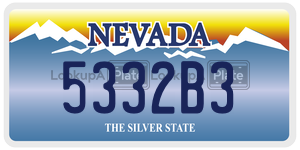 5332B3  license plate in NV