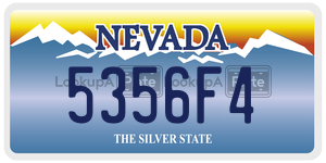 5356F4  license plate in NV