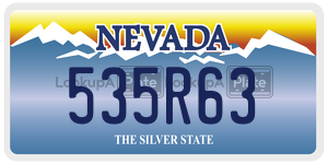 535R63  license plate in NV
