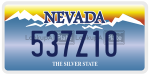 537Z10 license plate in Nevada