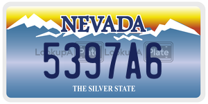 5397A6  license plate in NV