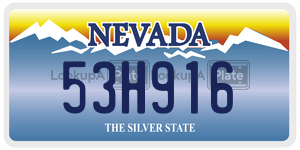 53H916 license plate in Nevada