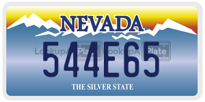 544E65  license plate in NV