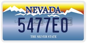 5477E0  license plate in NV