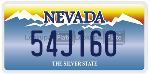54J160  license plate in NV