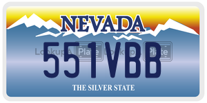 551VBB  license plate in NV