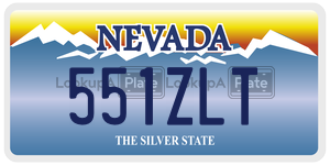 551ZLT  license plate in NV