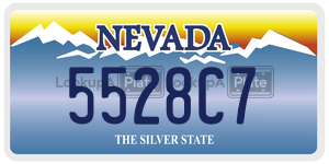 5528C7 license plate in Nevada