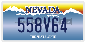 558V64 license plate in Nevada