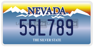 55L789  license plate in NV