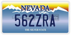 562ZRA license plate in Nevada