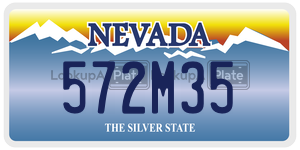 572M35 license plate in Nevada