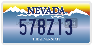 578Z13 license plate in Nevada
